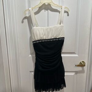 Jolie Black and White Mini Dress